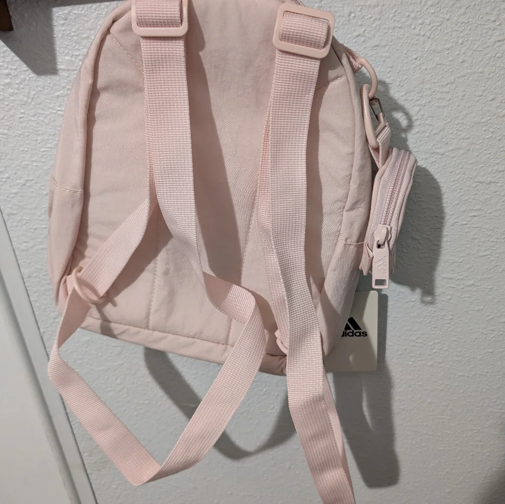 NEW Adidas Girls/Women's Sandy Pink Must Have Mini Backpack - Picture 2 of 4